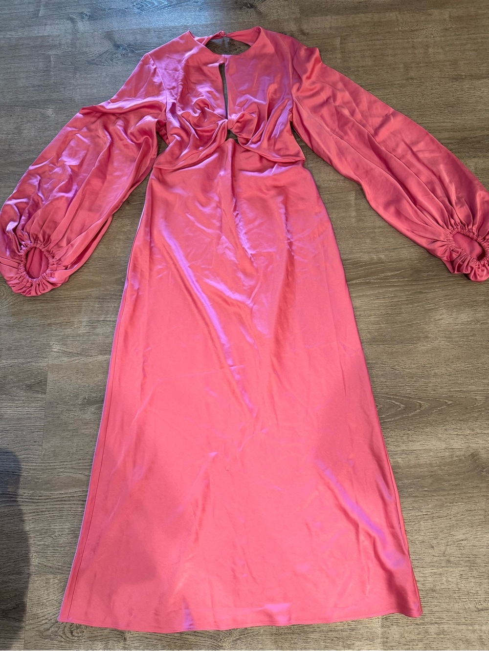 Anthropologie - Significant Other Bright Pink Open-Back Midi Dress - Picture 2 of 5